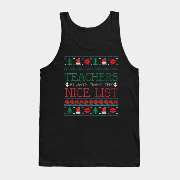 Funny Christmas Teacher Ugly Christmas Xmas Tank Top by mrsmitful01